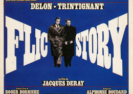 CINEMA  " FLIC STORY "  De Jacques DERAY Avec Alain DELON / Jean-Louis TRINTIGNANT - Affiches Sur Carte