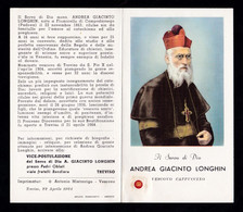 S.d.D. ANDREA GIACINTO LONGHIN -  CON RELIQUIA - Mm. 65 X 115 - Religion & Esotericism