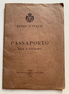 PASSAPORTO REGNO D’ITALIA RILASCIATO NEL 1926 A VENEZIA A TENENTE DI VASCELLO REGIA MARINA - Historische Dokumente