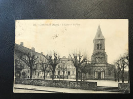 223 - LIMONEST L’Eglise Et La Place - 1924 Timbrée - Limonest