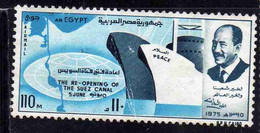 UAR EGYPT EGITTO 1975 AIR POST MAIL AIRMAIL REOPENING OF THE SUEZ CANAL PRESIDENT SADAT 110m USED USATO OBLITERE' - Oblitérés