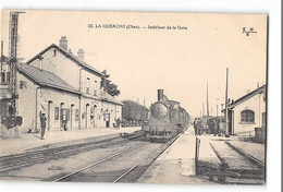 CPA 18 La Guerche Intérieur De La Gare Train - La Guerche Sur L'Aubois