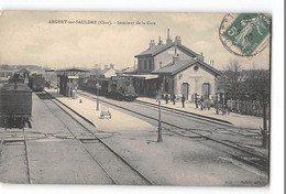 CPA 18 Argent Sur Sauldre Intérieur De La Gare Train - Argent-sur-Sauldre