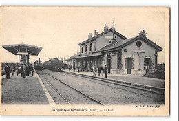 CPA 18 Argent Sur Sauldre La Gare Train - Argent-sur-Sauldre