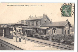 CPA 18 Argent Sur Sauldre La Gare Train - Argent-sur-Sauldre