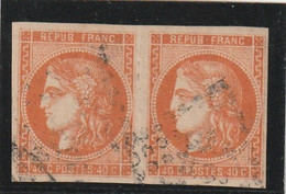 France N48 En Paire Premier Choix Signé Behr - 1870 Emission De Bordeaux