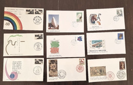 CHINE  Lot De 9 Fdc Enveloppes 1er Jour. Cachet Temporaire Illustrés. - Covers & Documents