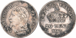 France - 1867 - Paris (A) - 20 Centimes - Napoléon III - Argent - F150.1 - FS1B5 - 20 Centimes