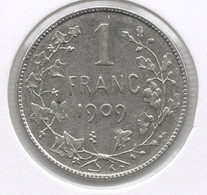 LEOPOLD II * 1 Frank 1909 Frans  Zonder Punt * Prachtig * Nr 11187 - 1 Franc