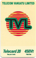 Vanuatu - Telecom Vanuatu - TVL Logo, Exp.31.12.2005, Remote Mem. 450Vt, Used - Vanuatu