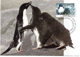 Australian Antarctic Ter. -Maximum Card And Postal Stationery  1992 -  Adelie Penguin  -  Pygoscelis Adeliae - Pingouins & Manchots