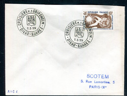 Madagascar - Cachet " Croisiere M/S Griosholm - Diego Suarez " Sur Enveloppe En 1959 - J 44 - Cartas & Documentos