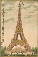 CHROMO CHOCOLAT GUERIN BOUTRON SOUVENIR DE L'EXPOSITION 1889 TOUR EIFFEL - Guerin Boutron