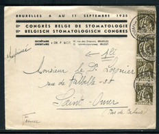 Belgique - Enveloppe De II ème Congrès De Stomatologie De Bruxelles En 1935 Pour La France - J 52 - Briefe U. Dokumente