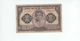 LUXEMBOURG Billet 10 Francs 1944 TB P.44 Sans Série 174173 - Lussemburgo