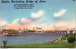 Florida St Augustine Skyline Overlooking Bridge Of Lions And Matanzas Bay - St Augustine