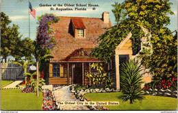 Florida St Augustine Garden At The Oldest School House 1951 - St Augustine