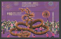 Hong Kong 2021 Intangible Cultural Heritage - Dragon And Lion Dance M/S MNH - Nuovi