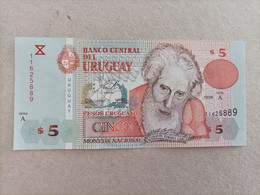 Billete De Uruguay De 5 Pesos Serie A, Año 1998, UNC - Uruguay