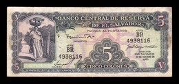 El Salvador 5 Colones 1963 Pick 102b BC/MBC F/VF - Salvador