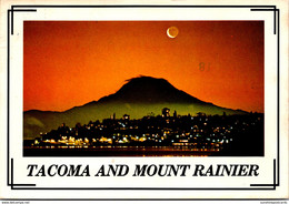 Washington Tacoma And Mount Rainier At Night 1984 - Tacoma
