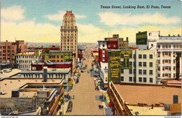 Texas El Paso Texas Street Looking East Curteich - El Paso