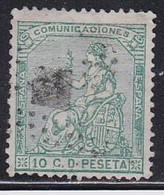 1873-ED. 133 I REPÚBLICA - ALEGORÍA DE ESPAÑA - 10 CENT. VERDE-USADO - Oblitérés