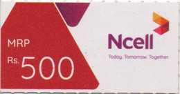Recharge GSM - Népal - NCell - Rs. 500, Format 1/3,exp.18.06.2025 - Népal