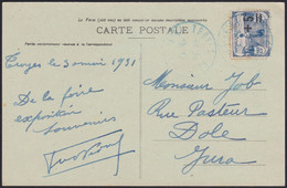 France   .   Y&T    .    165  Sur Carte Postale  (2 Scans)     .    O     .   Oblitéré   .   /    .    Cancelled - Cartas & Documentos