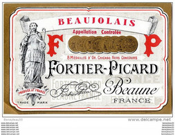 (Réf :H092)  ÉTIQUETTES BEAUJOLAIS FORTIER-PICARD BEAUNE - Beaujolais