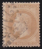 France   .     Y&T      .   28    .        O   .       Oblitéré   .   /    .    Cancelled - 1863-1870 Napoléon III Con Laureles