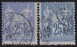 France   .     Y&T      .    78/79    .       O   .        Oblitéré   .   /    .    Cancelled - 1876-1898 Sage (Type II)