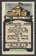 ESPERANTO / BOOK GRAPHIC Art EXPOSITION Leipzig 1914 GERMANY CINDERELLA LABEL VIGNETTE - Esperanto
