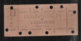 Ticket De Transport U , R.A.T.P. , Métro , Carte Hebdomadaire De Travail ,carrefour Pleyel - Europa