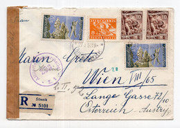 1952. YUGOSLAVIA,CROATIA,ŠIBENIK,RECORDED AIRMAIL COVER TO VIENNA,AUSTRIA - Luftpost