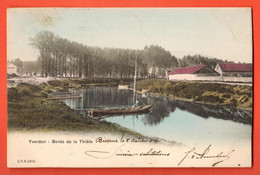 ZQH-24 Yverdon  Bords De La Thièle  Barque. CPN 2400 Dos Simple  Cachets Bienne Et Garches 1904 - Yverdon-les-Bains 