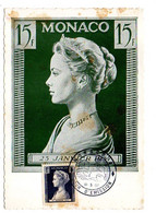 MONACO--1957-- Carte Maximum --Naissance De La Princesse Caroline De Monaco...15F  ...........à Saisir - Entiers Postaux