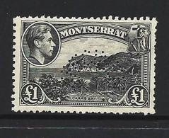 Montserrat 1938 - 1948 1 Pound Carrs Bay KGVI Definitive Single Perforated Specimen Mint - Montserrat