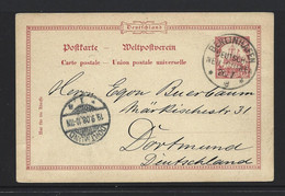 German New Guinea 1908 10 Pfennig Kaiser's Yacht Postcard Used Berlinhafen To Dortmund - Nuova Guinea Tedesca