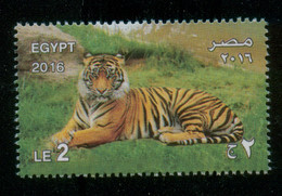 EGYPT / 2016 / GIZA ZOO ; 125 YEARS / ANIMALS / TIGER / MNH / VF - Unused Stamps