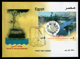 EGYPT / 2013 / THE NILE RIVER / THE NILE INUNDATION / HATSHEPSUT / MAP / FLAG / FDC - Briefe U. Dokumente