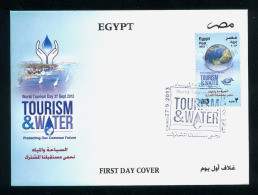 EGYPT / 2013 / UN / UNWTO / WORLD TOURISM DAY / TOURISM & WATER / THE NILE RIVER / BOATS / TREES / ENVIRONMENT / FDC - Storia Postale