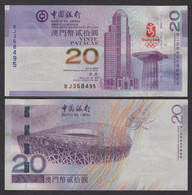 China Macao P107 2008 20Patacas UNC Commemorative - Macao