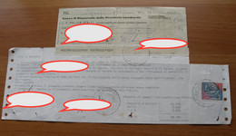 ASSEGNO DELLA CASSA DI RISP. DELLE PROVINCIE LOMBARDE DEL 1990 VERONA - CON ATTO DI PROTESTO - - Cheques & Traveler's Cheques