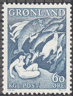GREENLAND   SCOTT NO  43  MINT HINGED   YEAR  1957 - Unused Stamps