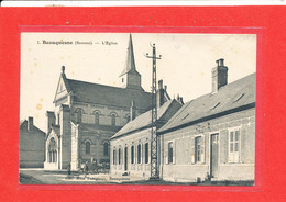 80 BEAUQUESNE Cpa Petite Animation L ' Eglise         1 Edit Vve Trongneux - Beauquesne