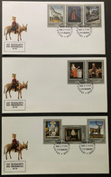 Georgia 1995 Niko Pirosmanashvili Set Of 5 FDCs - Burros Y Asnos