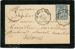 1 Avril 1898 Convoyeur Le Teil à Nimes , Sage N°101 - 1877-1920: Semi Modern Period