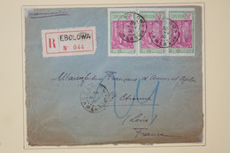 C CAMEROUN BELLE  LETTRE RECOM.  1930 PETIT BUREAU EBOLOWA  A  ST ETIENNE    FRANCE +BANDE DE TP +C CIRE+AFFR. PLAISANT - Covers & Documents