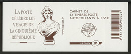 France - Frankreich Carnet 2008 Y&T N°CUCAD1518 - Michel N°MHSK(?) *** - Les Visages De La Ve République - Modernes : 1959-...